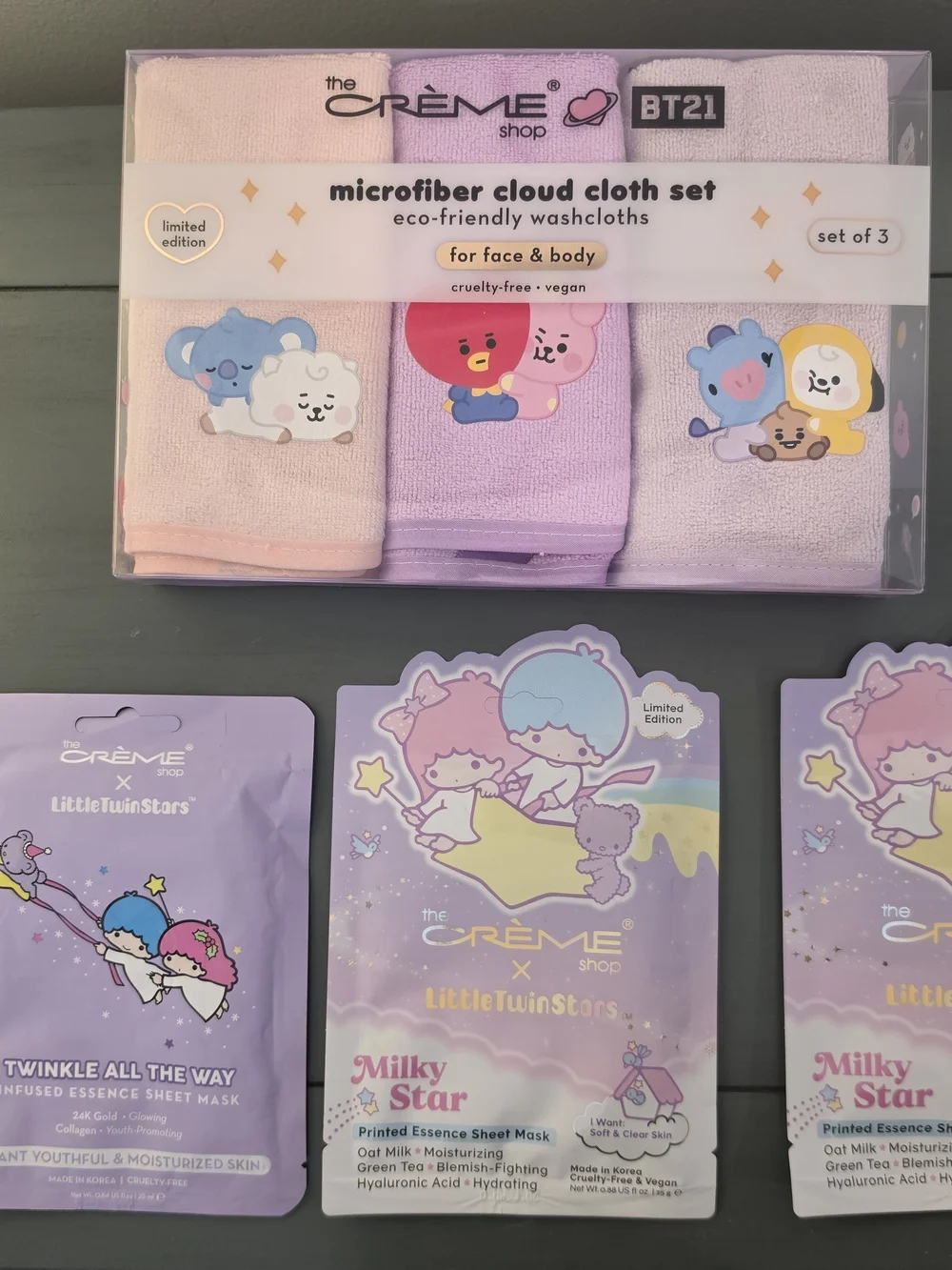 The Creme Shop Microfiber Cloud Cloth Set - 3 Sheet Masks